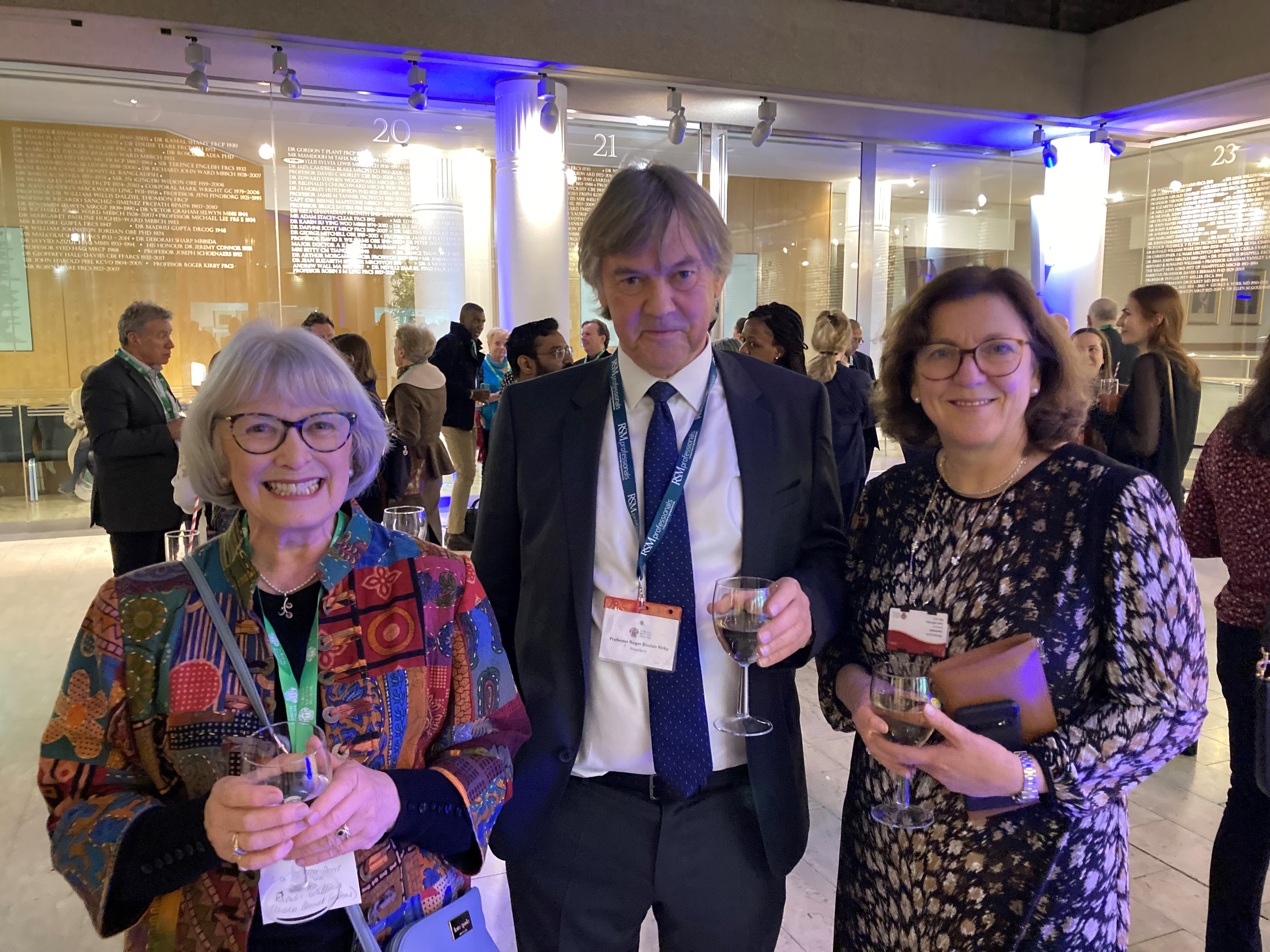 Judith Potts, founder of Esme’s Umbrella, with RSM President Professor Roger Kirby and RSM Chief Executive Michele Acton.